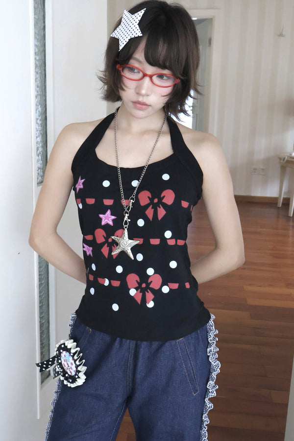 Vintage Bow Star Halter Camisole