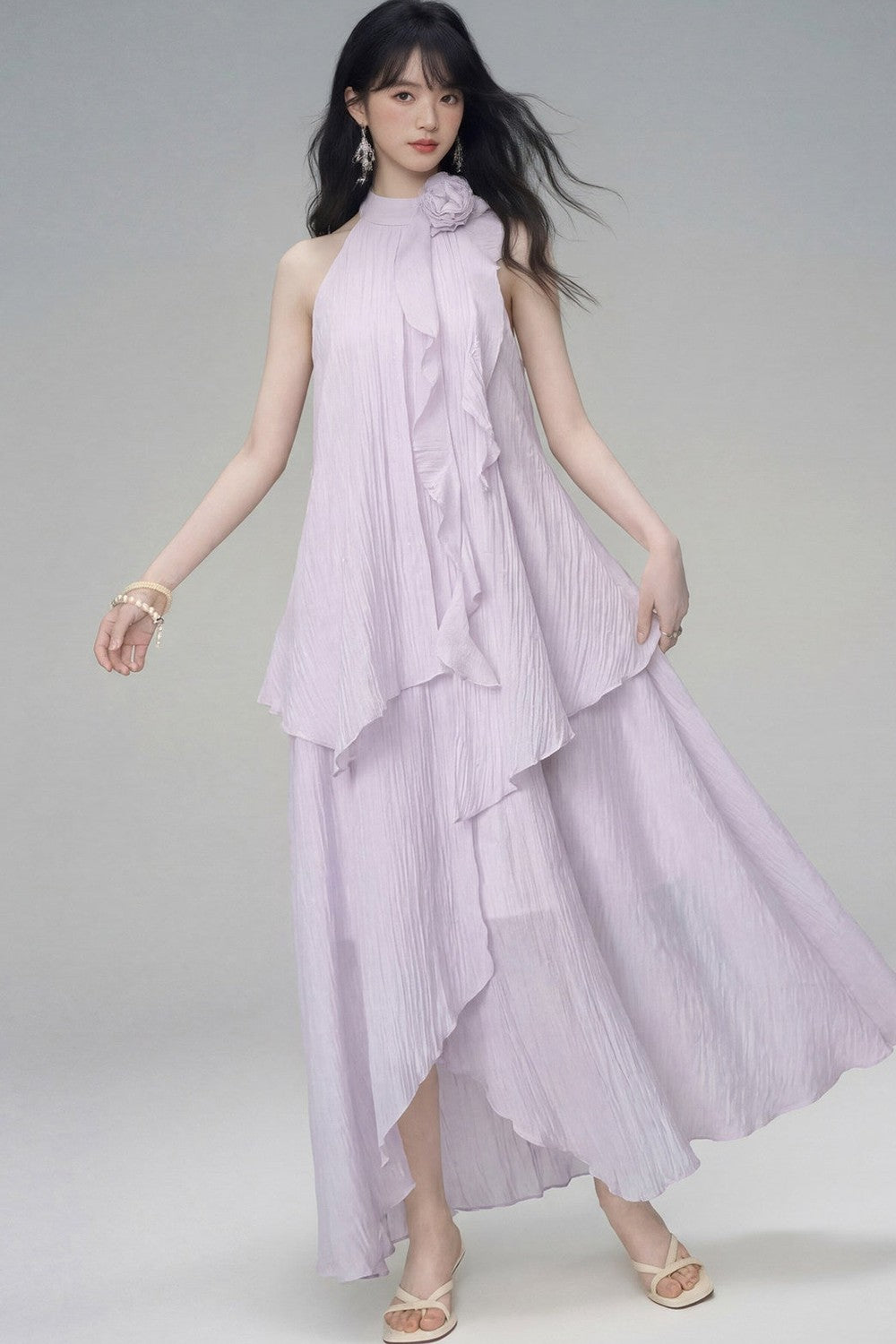 Misty Rose Halter Dress