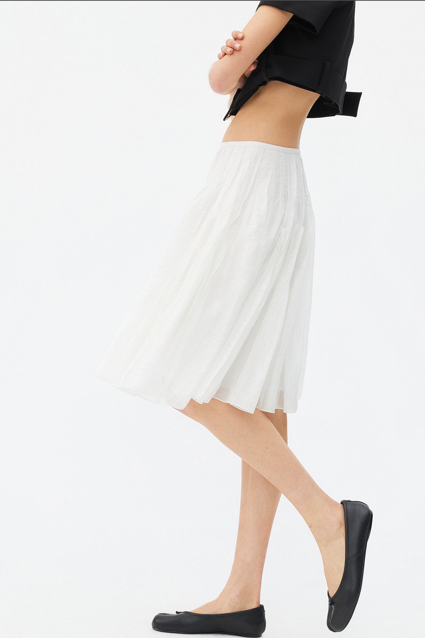 Tencel Pleated A-Line Skirt
