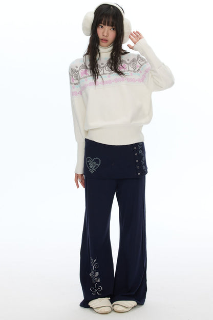 Batwing Sleeve Fair Isle Sweater