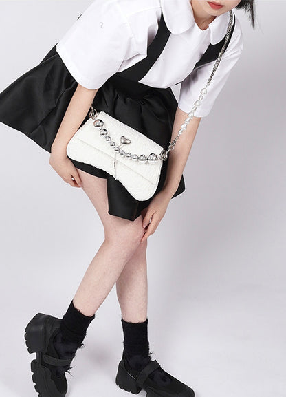 Pearl Pleated Crossbody Bag