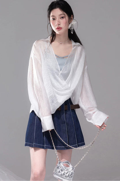 Flowing Irregular Knit Vest Set