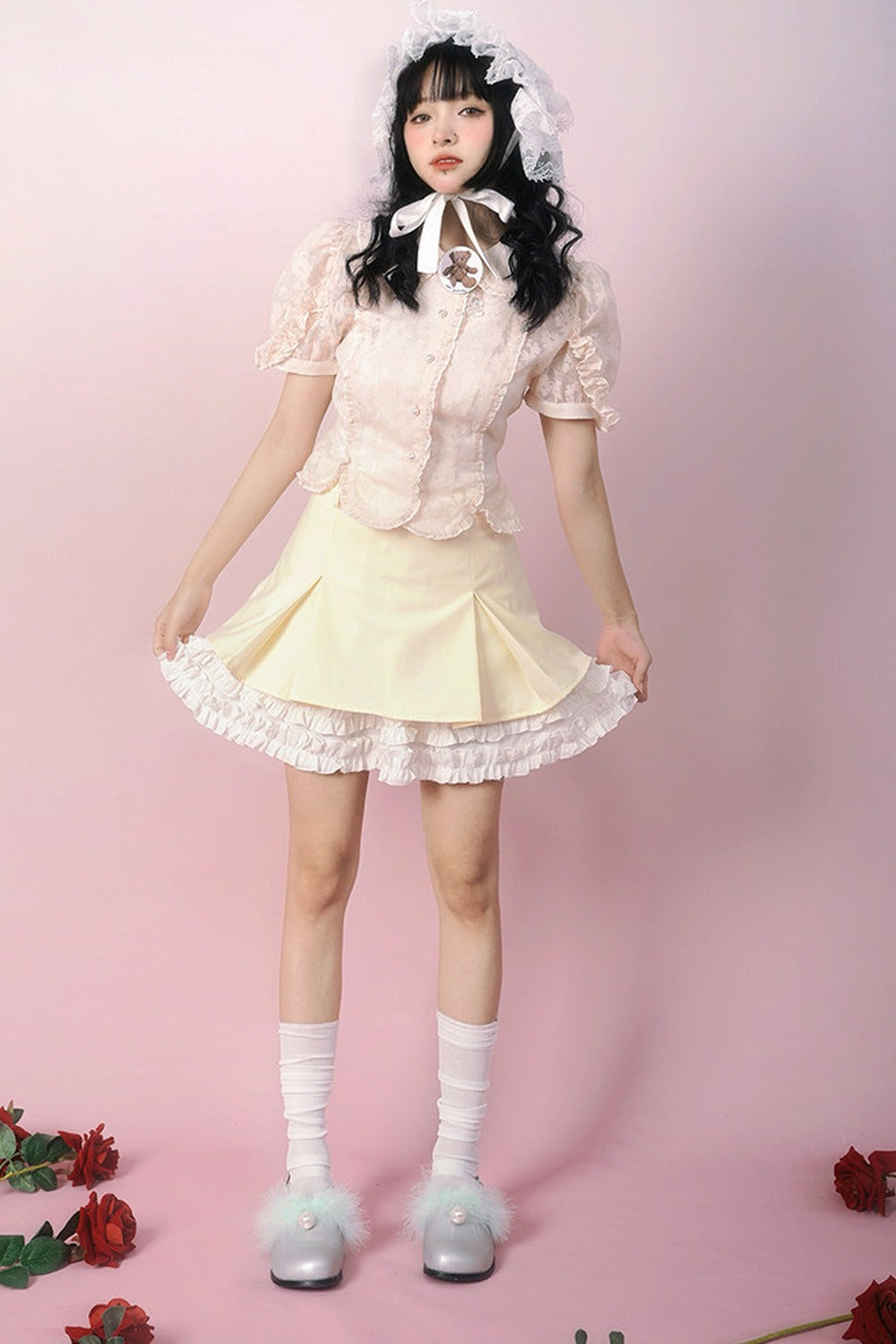 Heavenly Pleated Lace Skirt