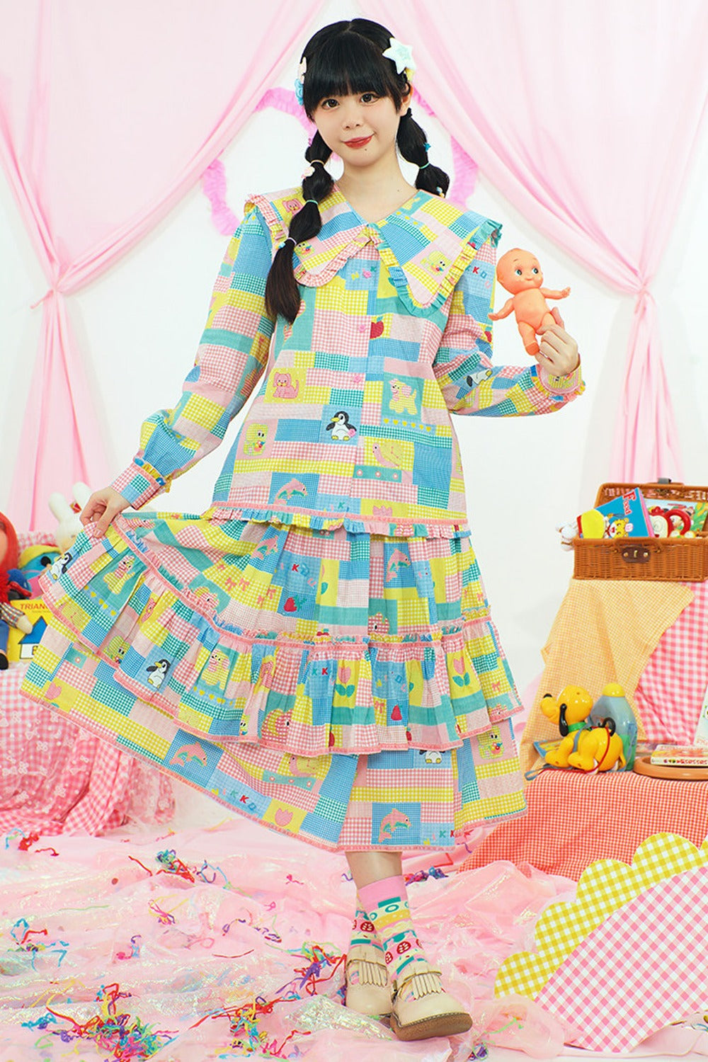 Jupe imprimée de style japonais