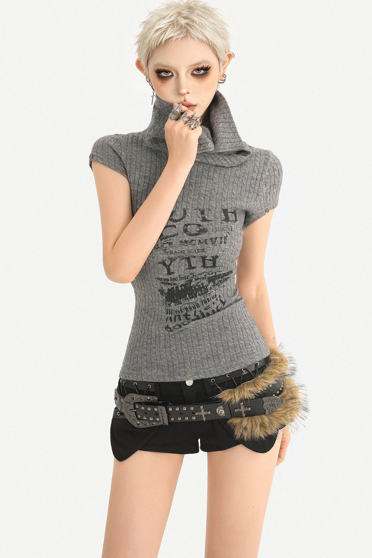 Top in maglia Milk-Cool Molly con collo a mezza altezza