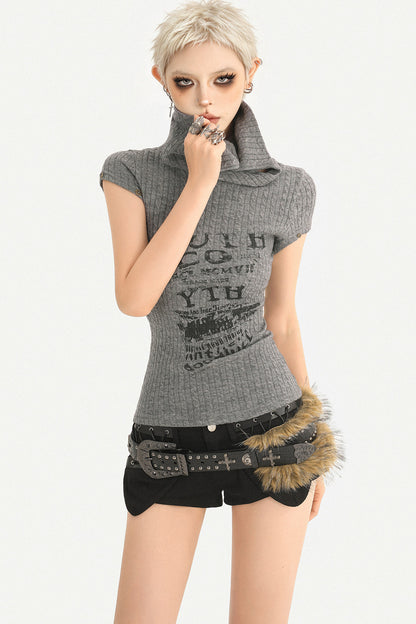 Top in maglia Milk-Cool Molly con collo a mezza altezza