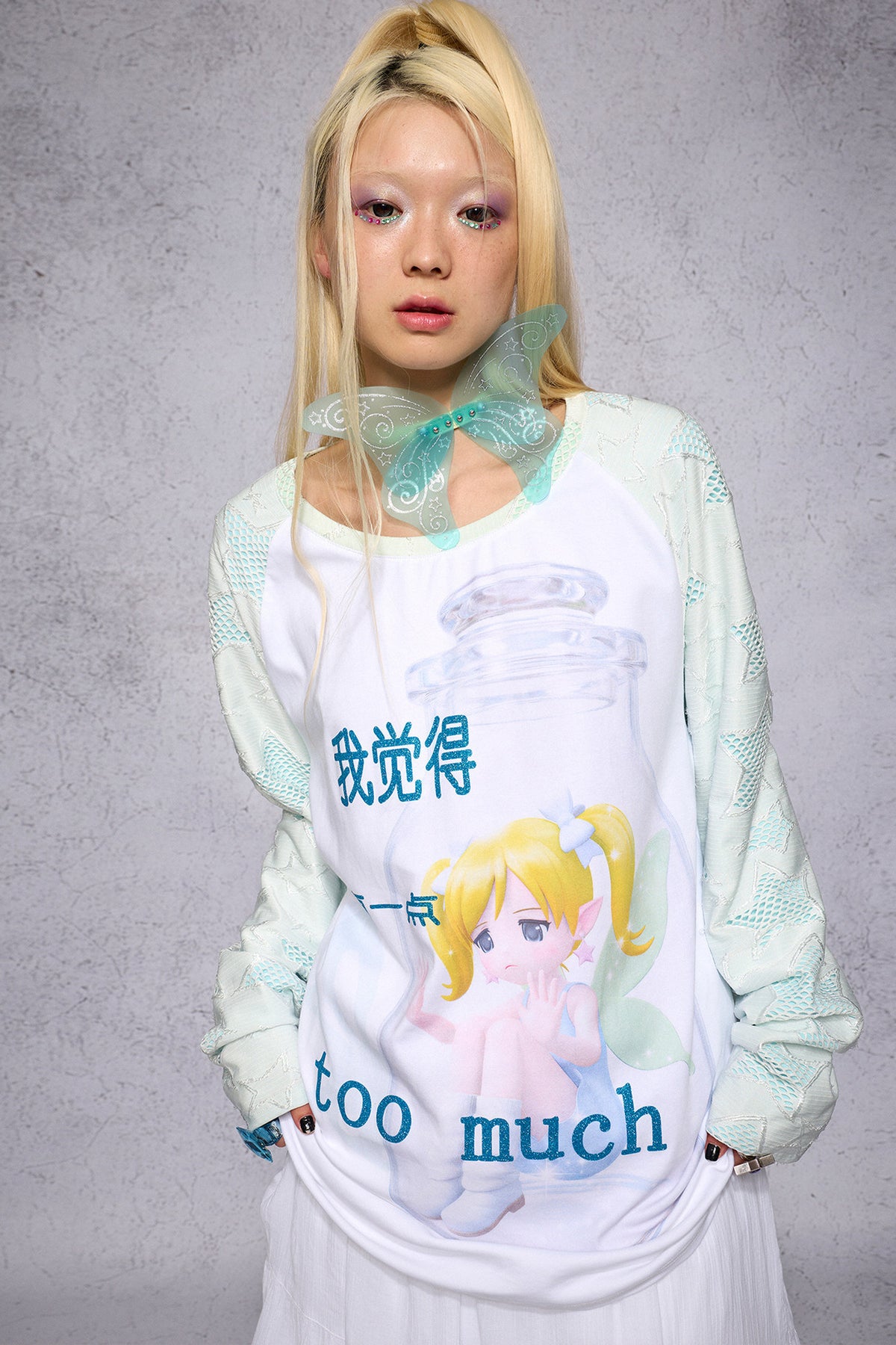 Girl Print Long-Sleeve Top