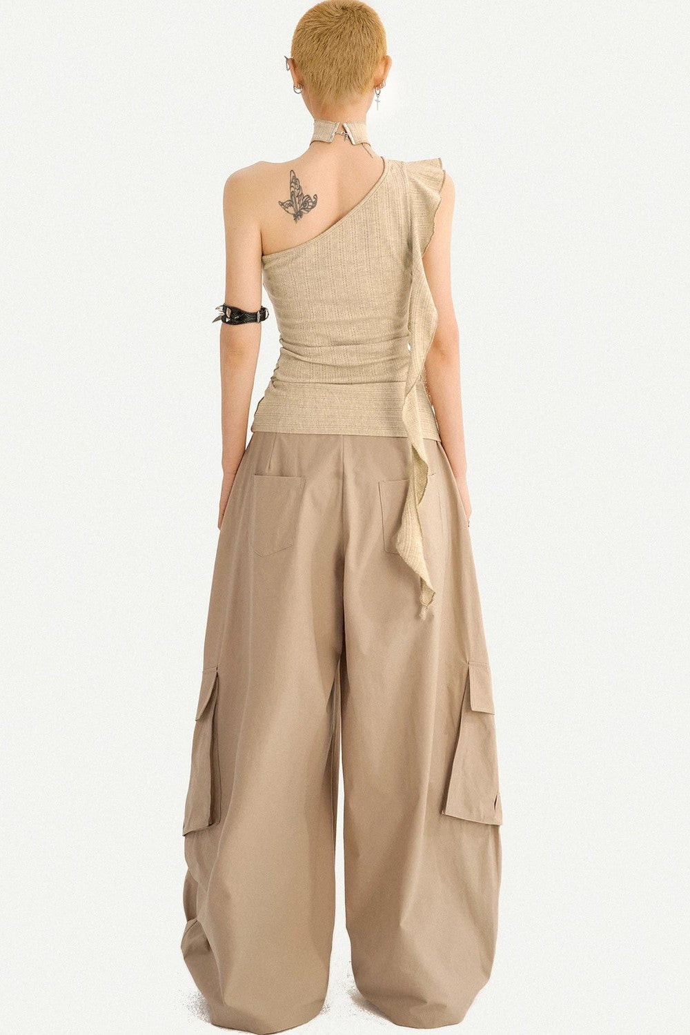 Retro Asymmetrical One-Shoulder Top