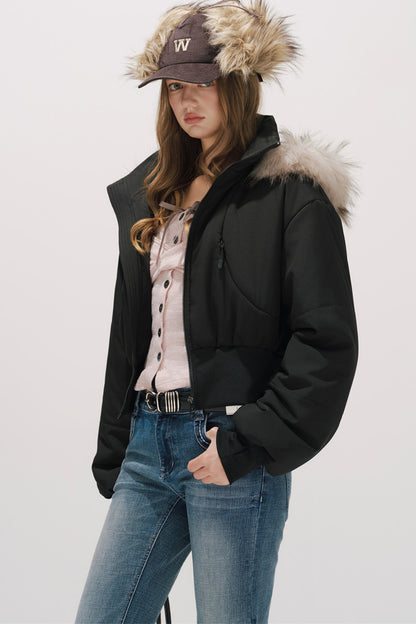 Black Winter Cotton Coat