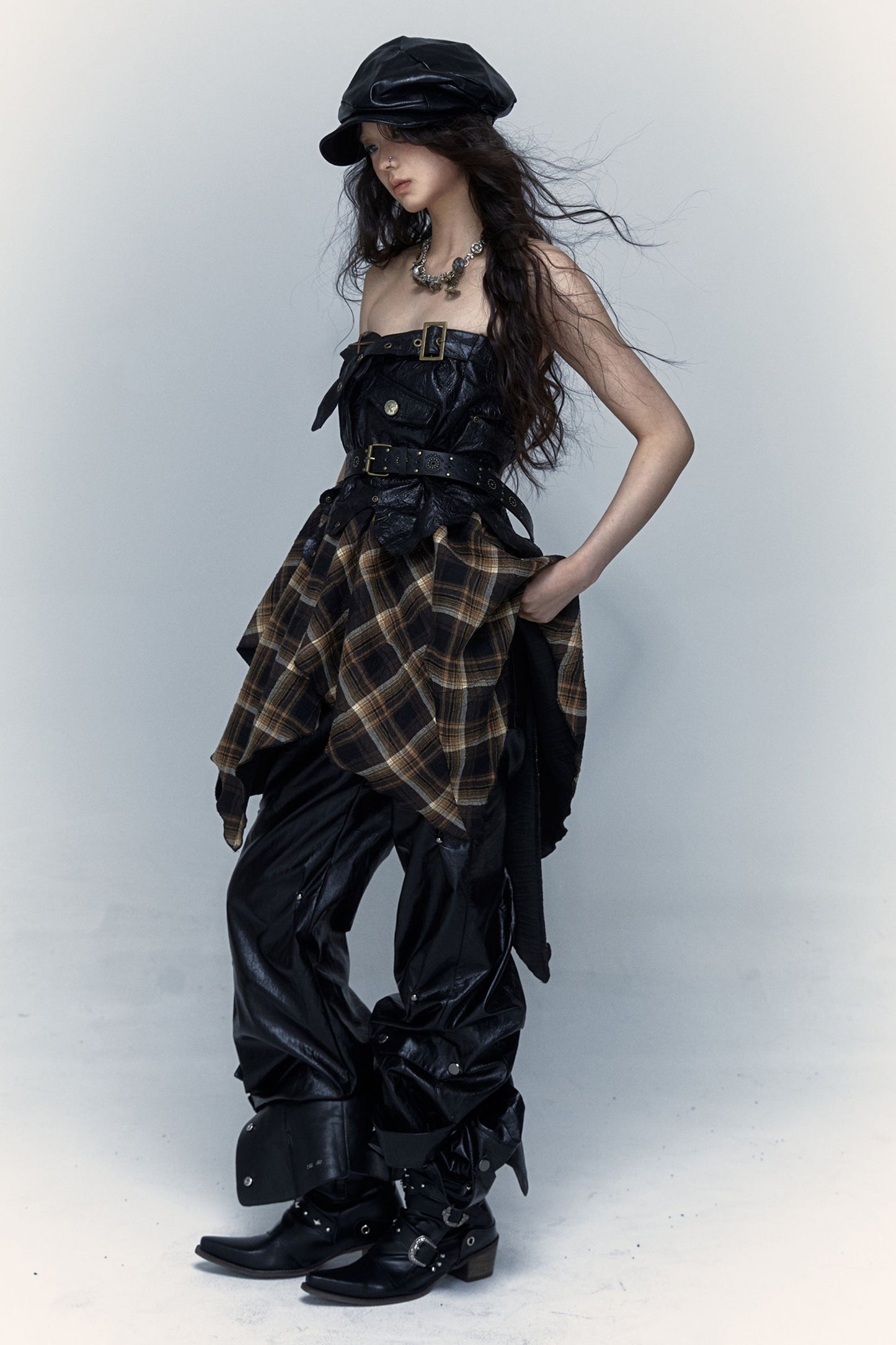Dark Punk Patchwork Skirt