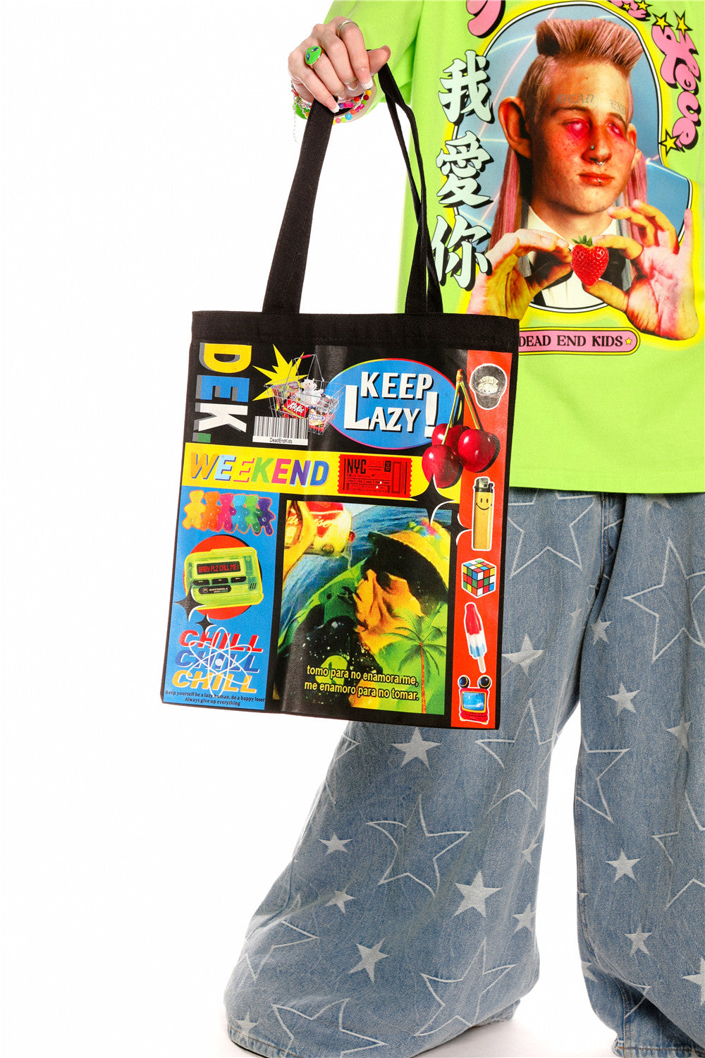 Colorful Canvas Shoulder Tote