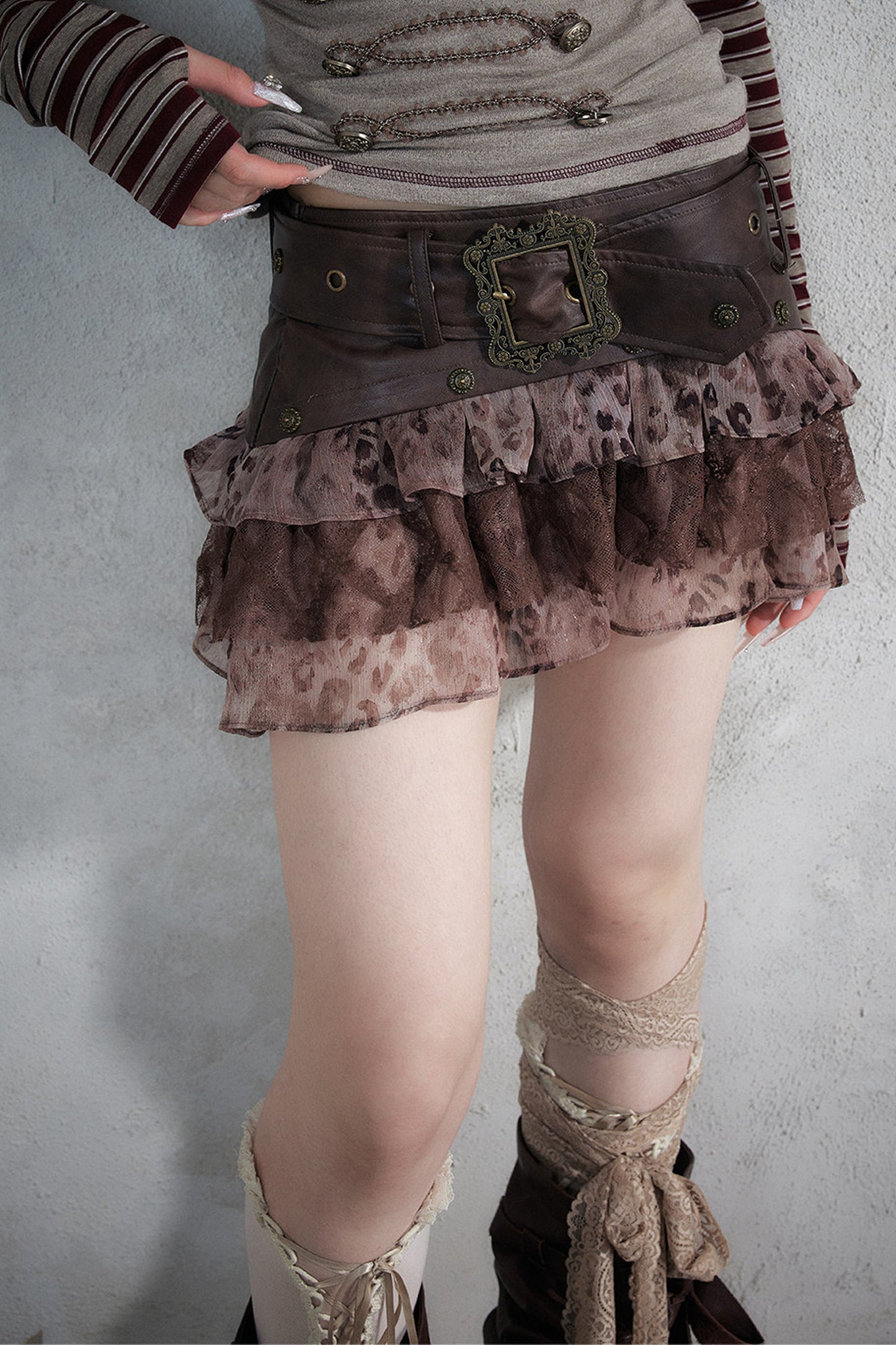 Retro Sequin Leopard Skirt