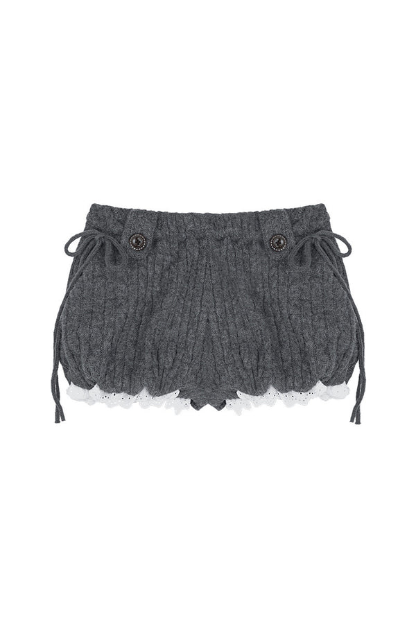Soft Cable Knit Lantern Shorts