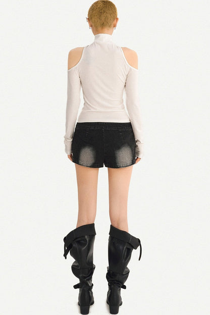Punk Nieten-Jeansshorts