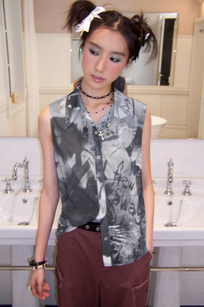 Vintage Portrait Print Top