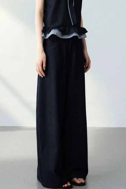 Ensemble Carreaux en Jean avec Finition Dentelle