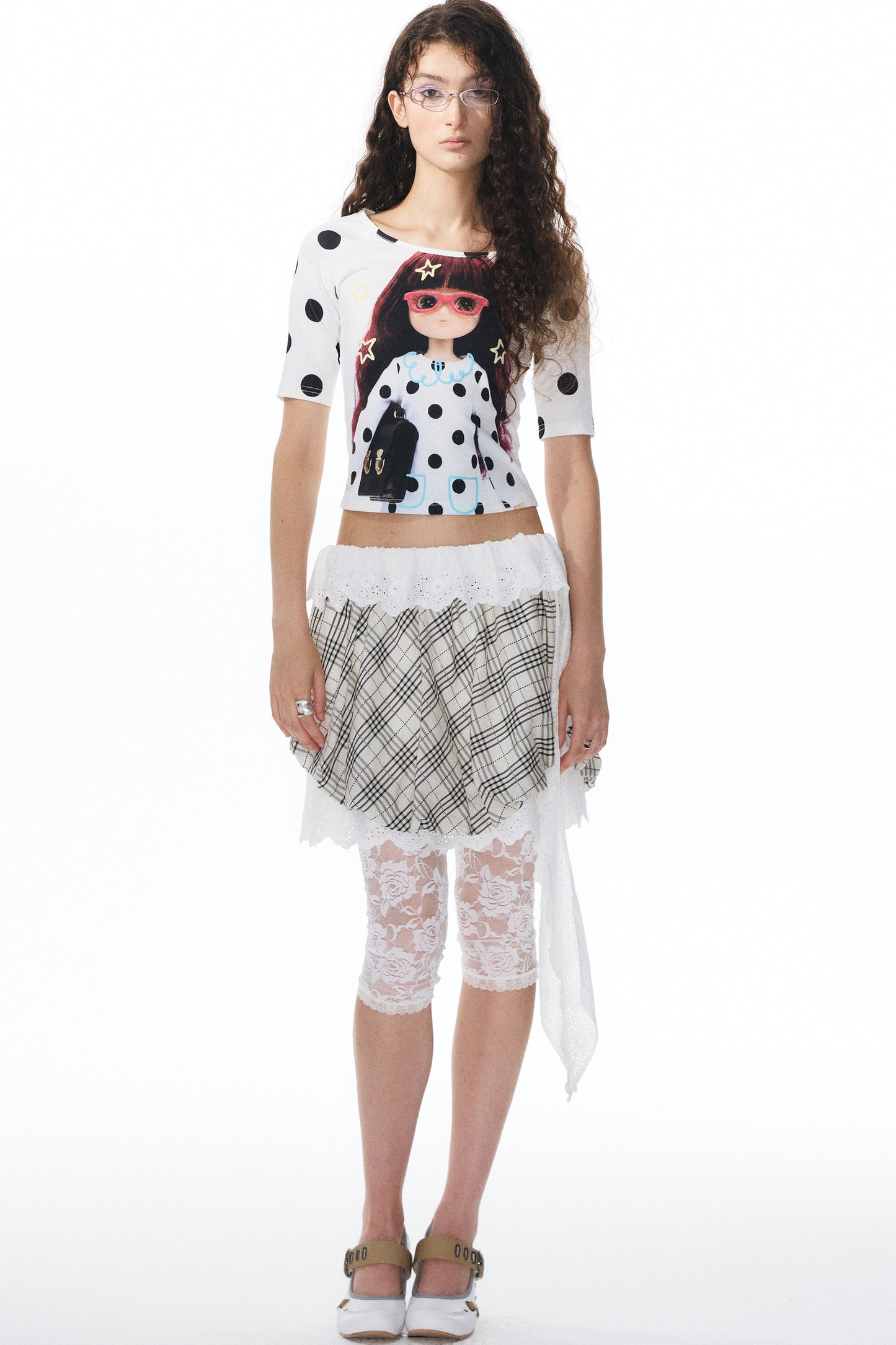 Printed Knit Raglan Top