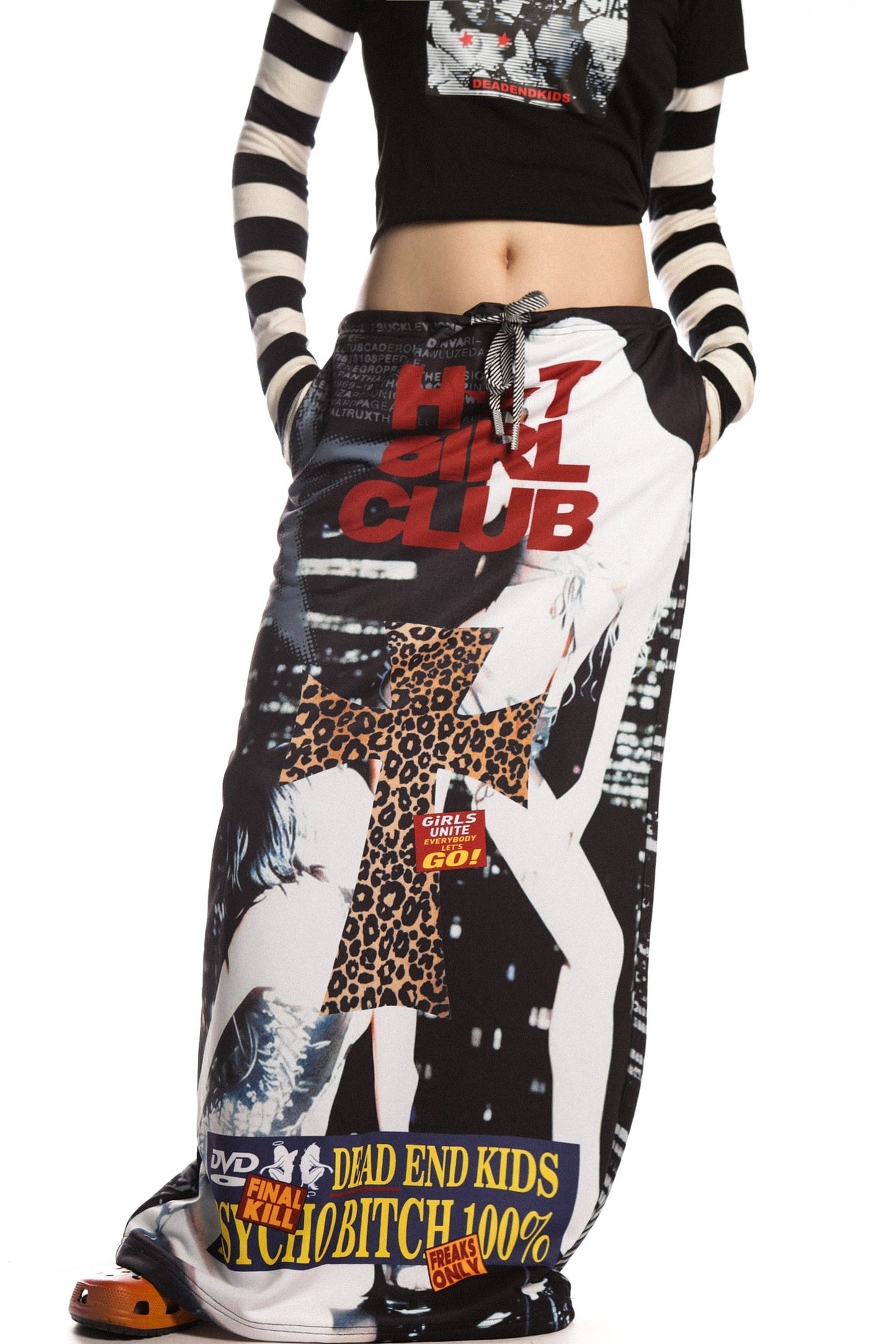 Retro Print Long Skirt