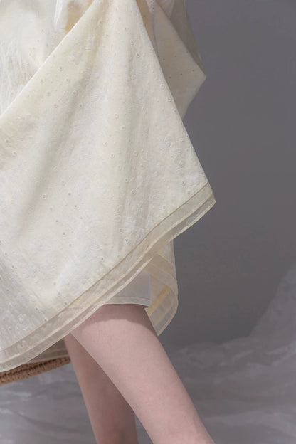 Sunlit Apricot Textured Tank Dress