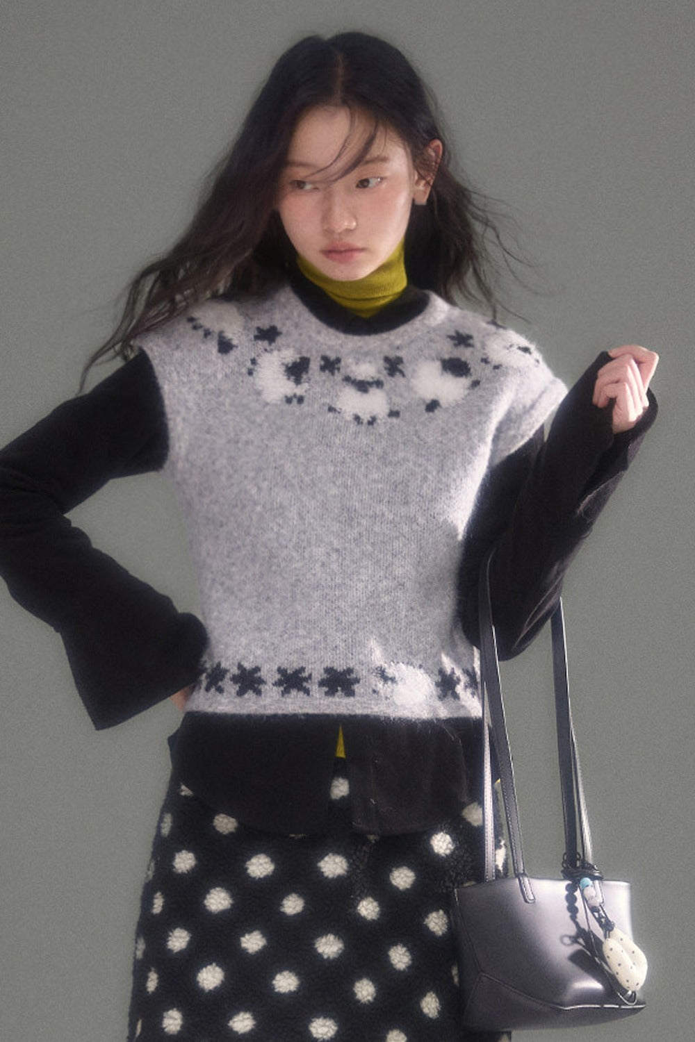 Sheep Jacquard Knitted Sweater Vest