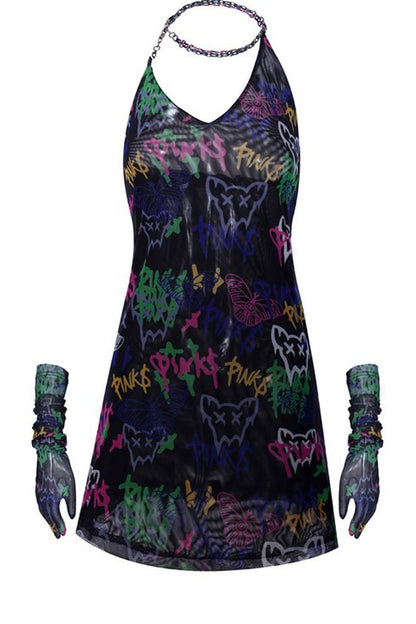 Graffiti Print Dress