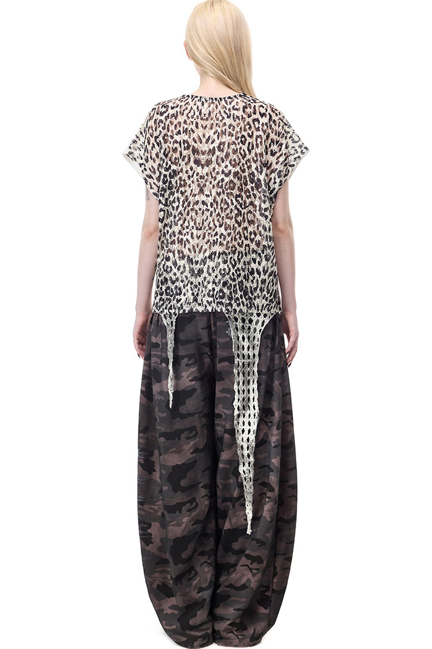 Cat Skeleton Leopard Print Top