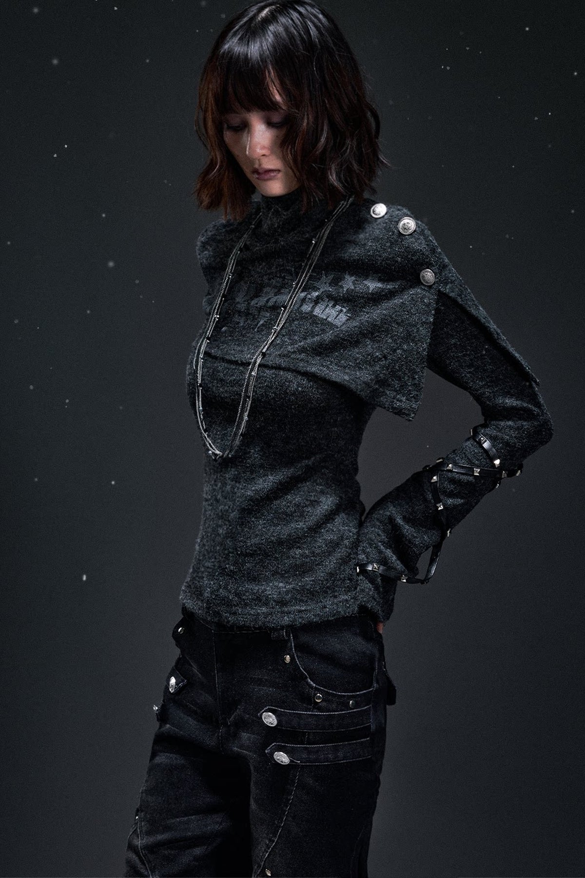 Punk Cape Shawl Knit Top