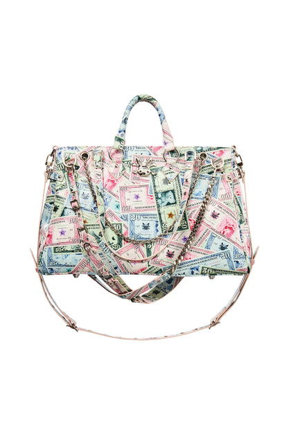 Money Print Crossbody Handbag