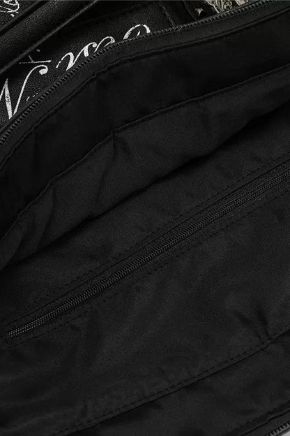 Cross Rivet Leather Shoulder Bag
