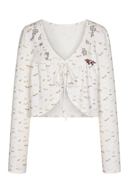 Snowflake Embroidered Cashmere Cardigan