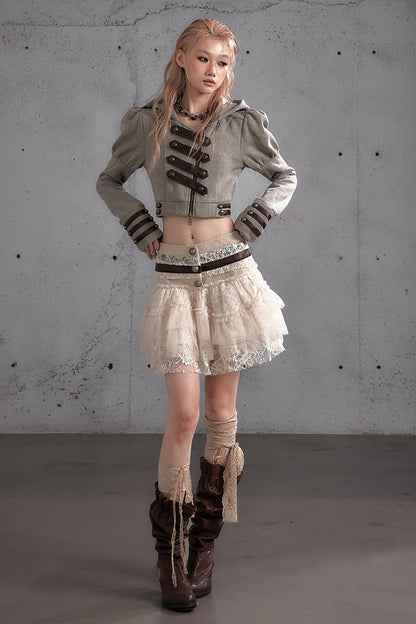 Napoleon Hooded Puff-Sleeve Sweatshirt