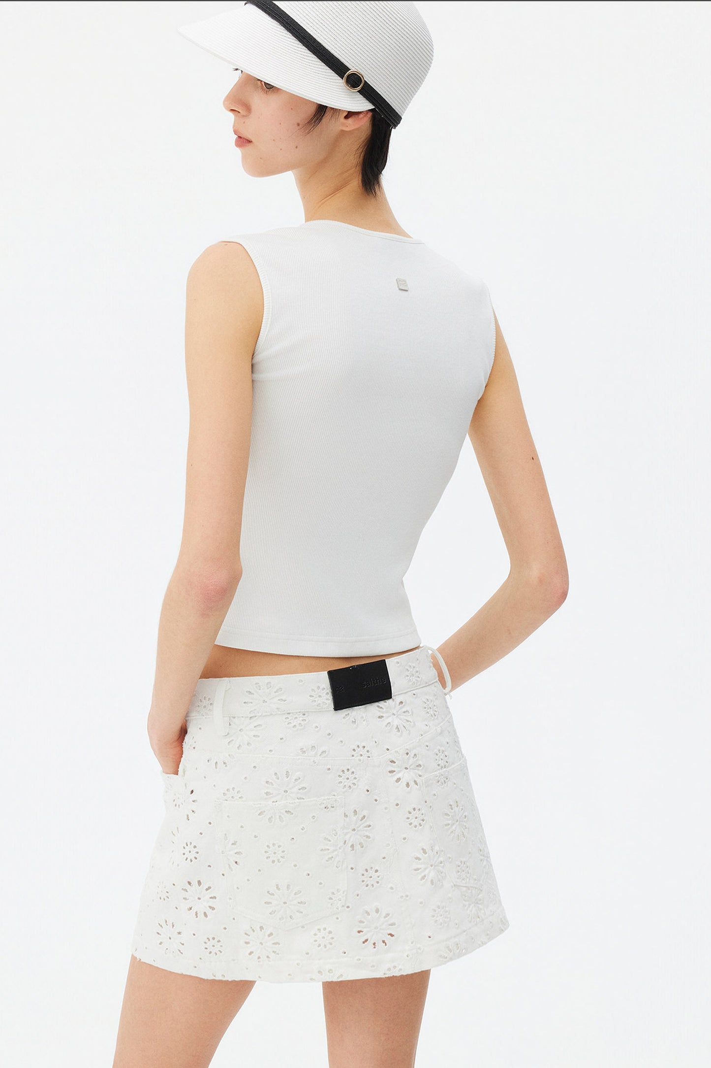 Square Neck Sleeveless Knit Tank Top