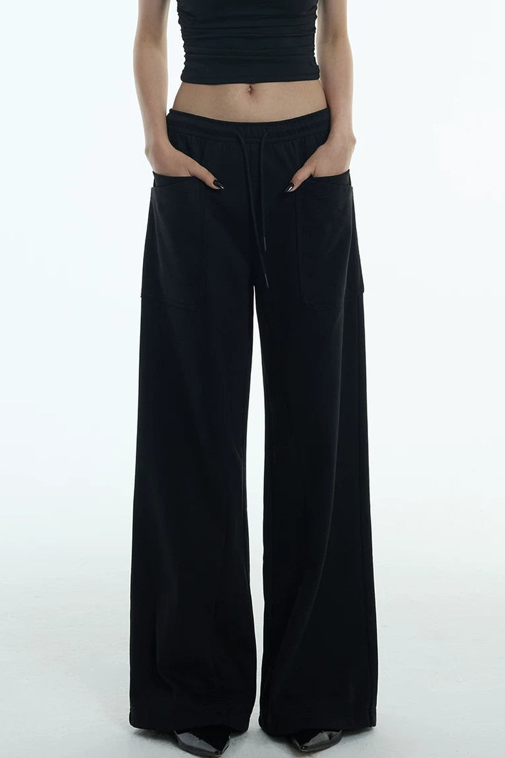 Double-Layer Wide-Leg Sweatpants