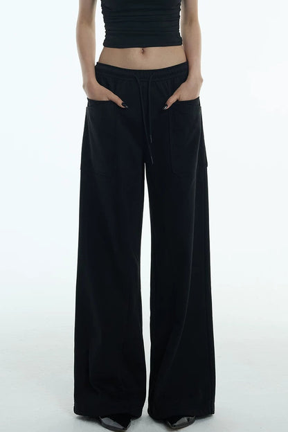 Double-Layer Wide-Leg Sweatpants