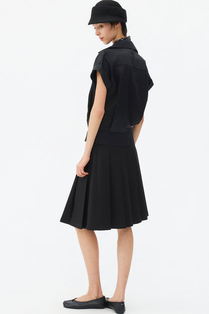 Satin-Like Lyocell Short-Sleeve Shirt