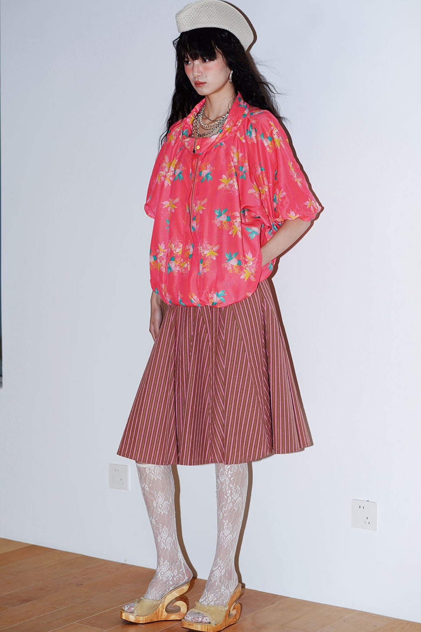 Retro Striped A-Line Skirt