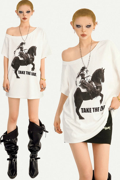 American Off-Shoulder Printed Top