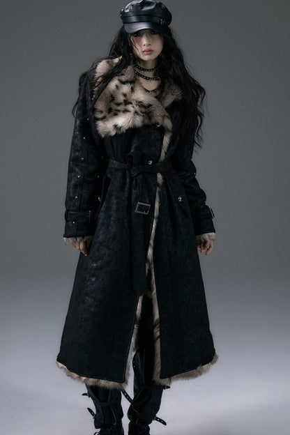Reversible Suede Leopard Fur Coat