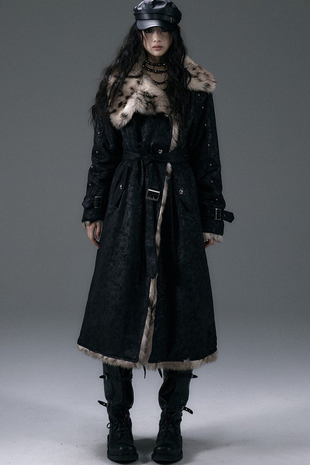 Reversible Suede Leopard Fur Coat