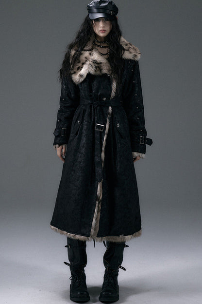 Reversible Suede Leopard Fur Coat