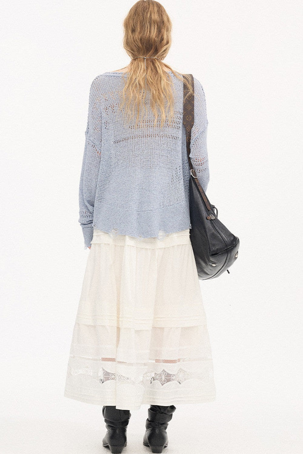 Hollow Lace A-Line Skirt