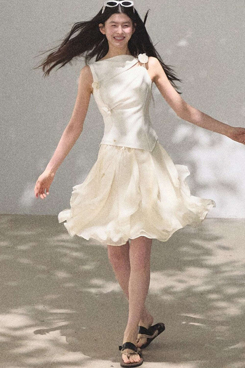 One-Shoulder Lyocell Wool Camisole