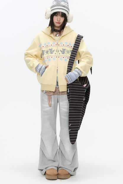 Yellow Bear Fair Isle Hoodie
