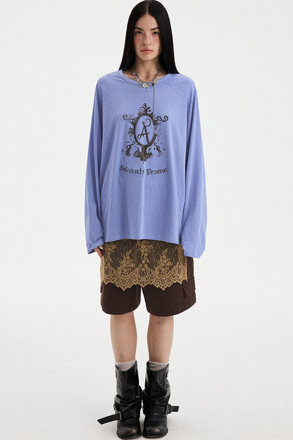 Retro Magic Mirror Patch Embroidery Tee