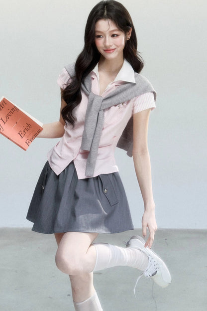 Korean Academy A-Line Skirt