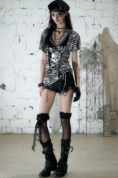 Vintage Asymmetrical Printed Top