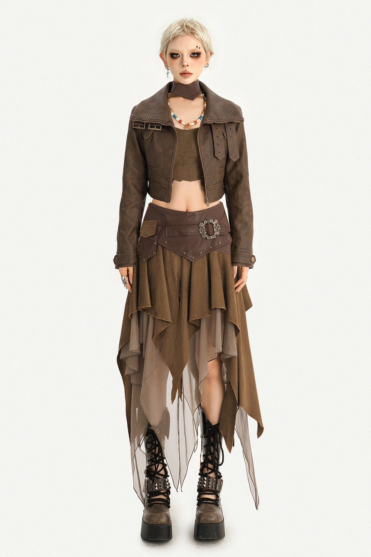 Vintage Distressed Washed Leather Jacket