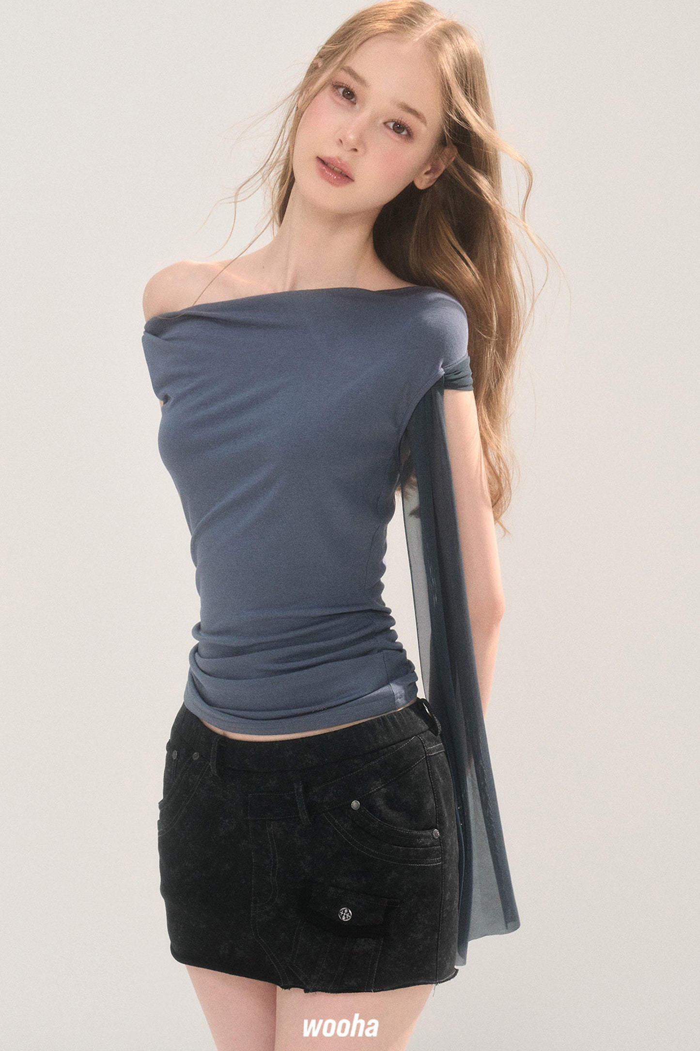 Mesh Overlay Halter Top