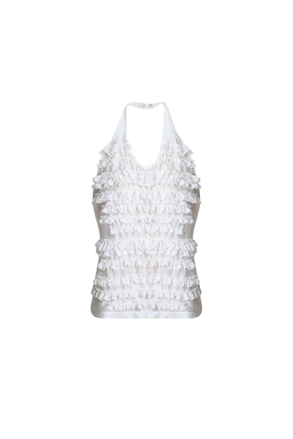 Lyocell Ruffle Halter Top