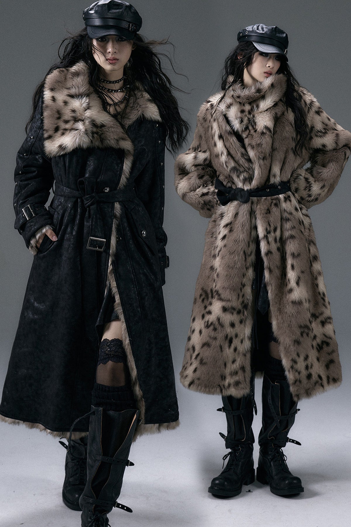 Reversible Suede Leopard Fur Coat